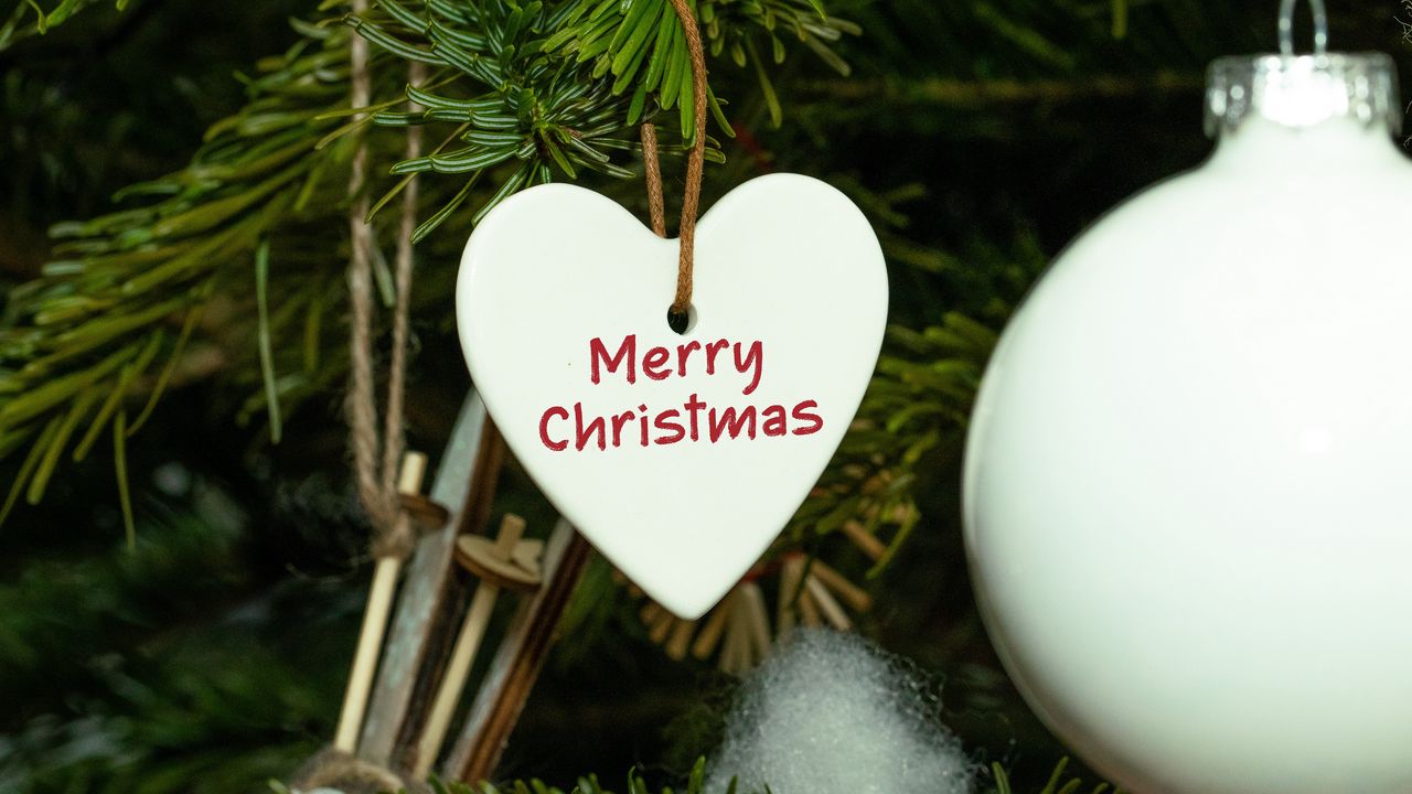 Wallpaper heart, christmas tree, decoration, new year, christmas