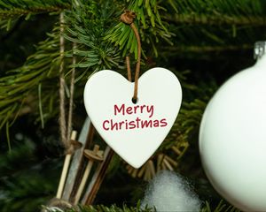 Preview wallpaper heart, christmas tree, decoration, new year, christmas