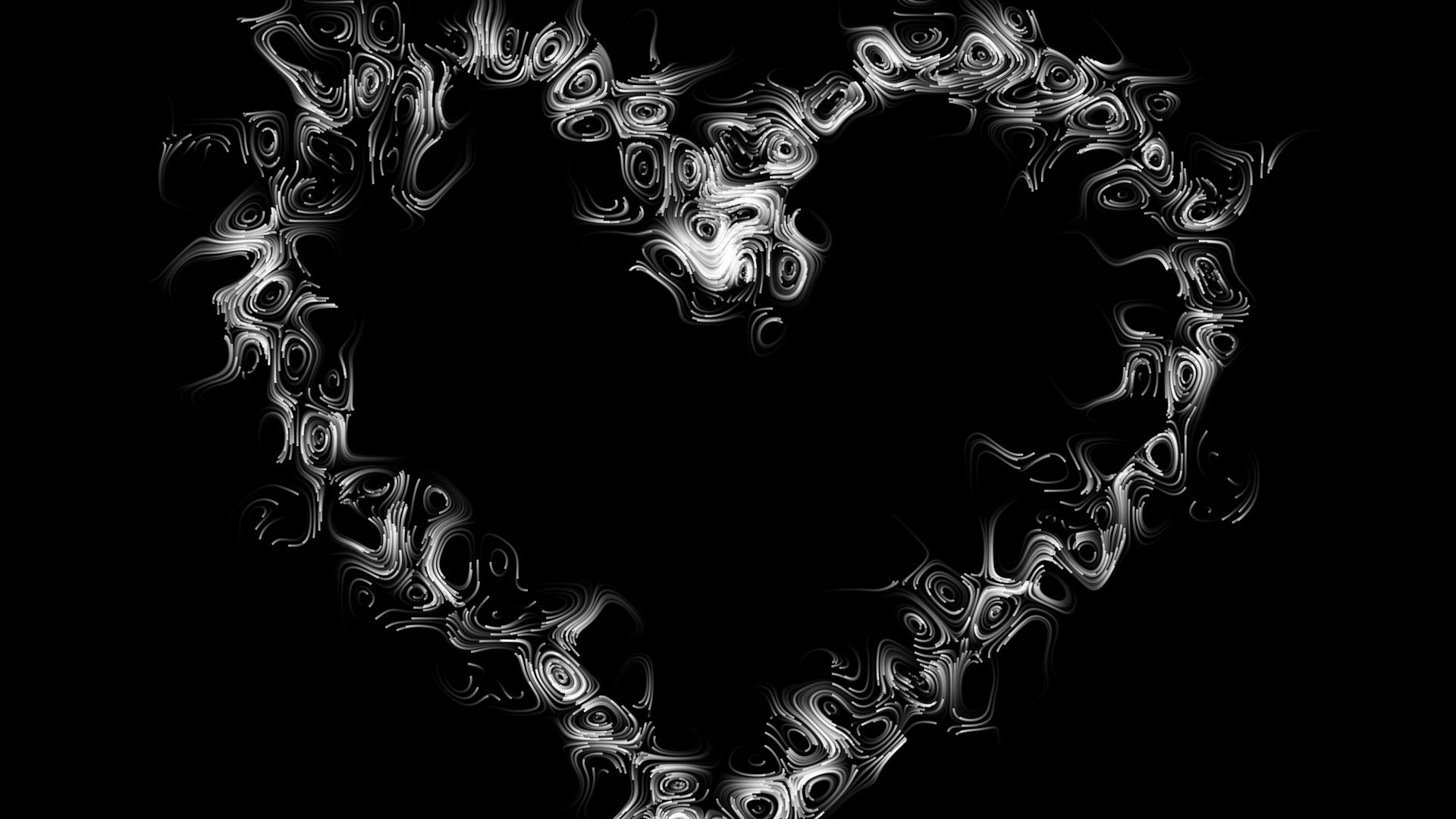 Download wallpaper 1920x1080 heart, circles, stains, black full hd, hdtv,  fhd, 1080p hd background