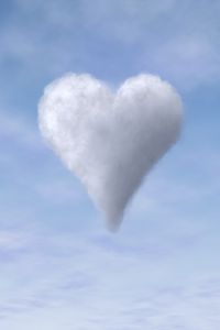 Preview wallpaper heart, clouds, sky, porous, lightness