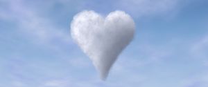 Preview wallpaper heart, clouds, sky, porous, lightness