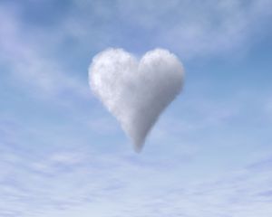 Preview wallpaper heart, clouds, sky, porous, lightness