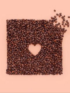 240x320 Wallpaper heart, coffee beans, coffee, love