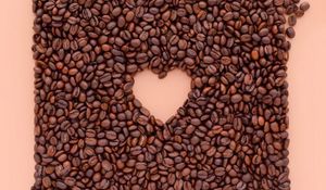 Preview wallpaper heart, coffee beans, coffee, love