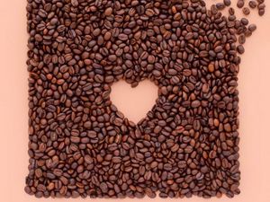 Preview wallpaper heart, coffee beans, coffee, love