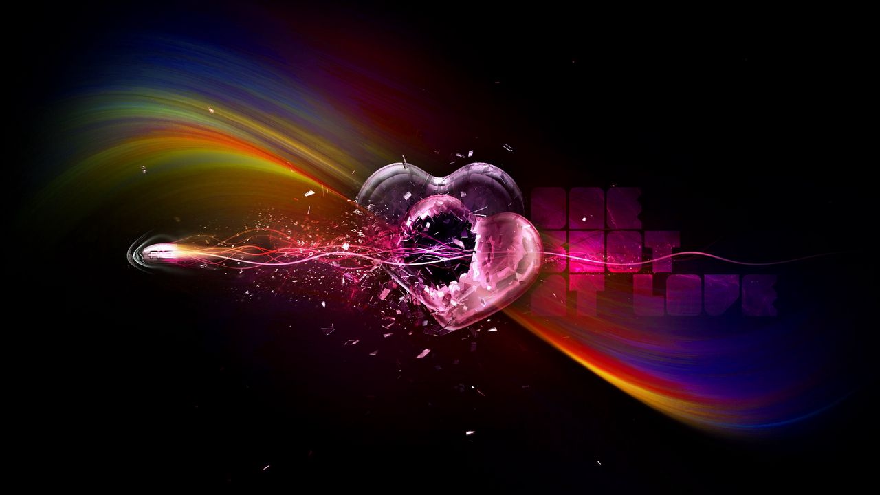 Wallpaper heart, couple, colorful, shade