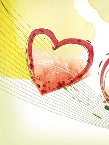 Preview wallpaper heart, couple, love, card, paint