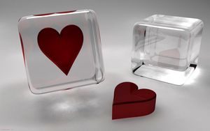 Preview wallpaper heart, cube, colors, glass