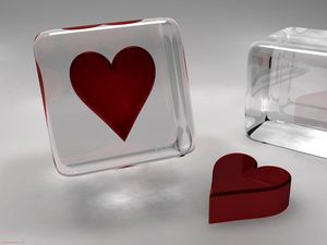 Preview wallpaper heart, cube, colors, glass