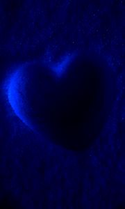 Preview wallpaper heart, dark, light, surface, blue