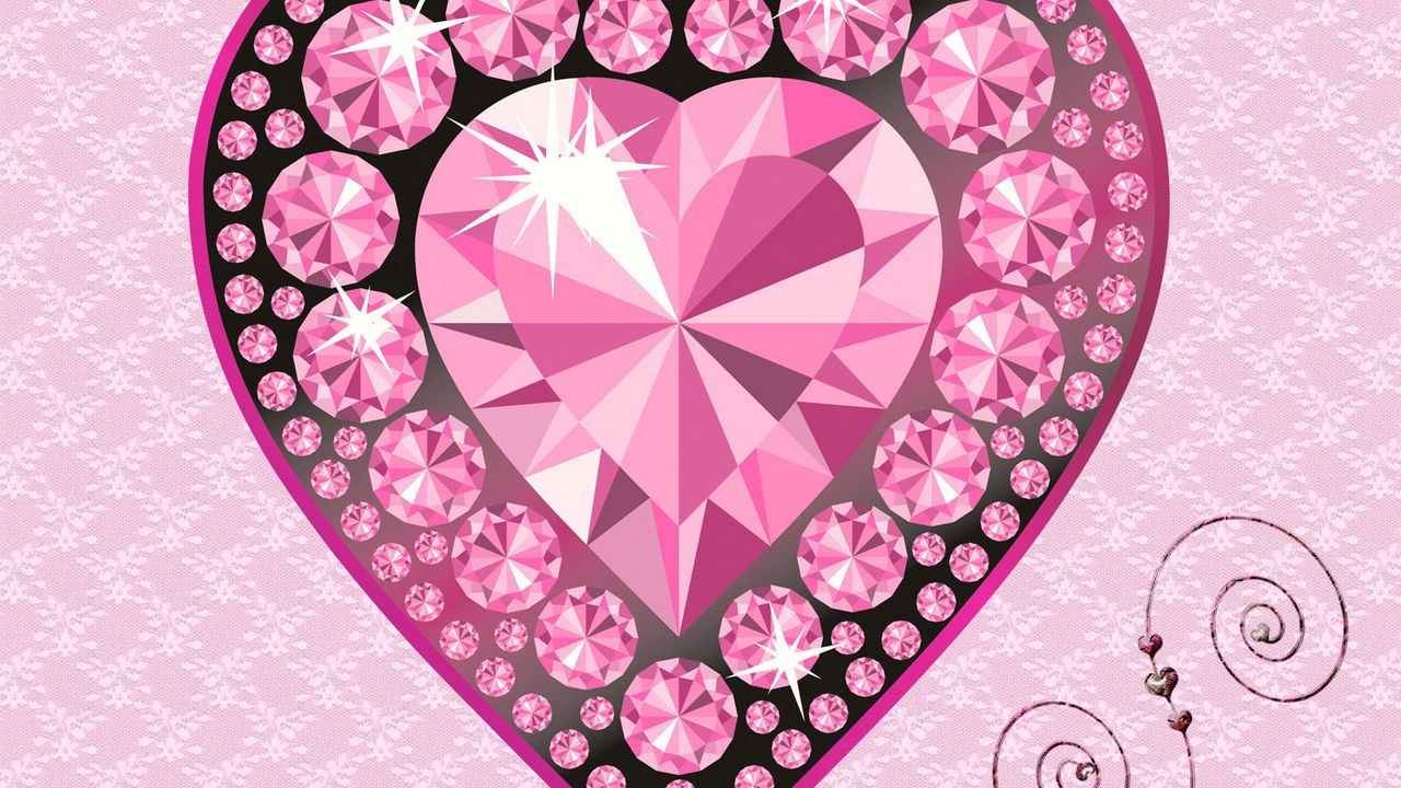 Wallpaper heart, diamond, glitter, light