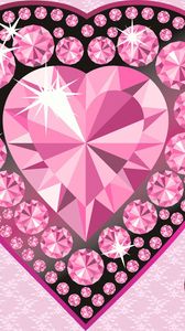 Preview wallpaper heart, diamond, glitter, light