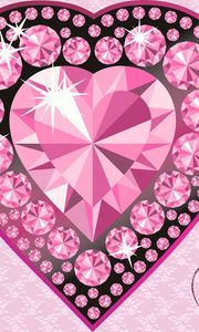 Preview wallpaper heart, diamond, glitter, light