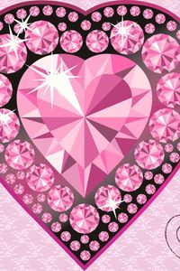 Preview wallpaper heart, diamond, glitter, light