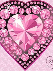 Preview wallpaper heart, diamond, glitter, light