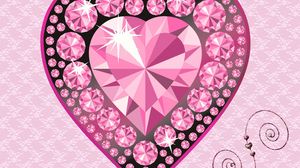 Preview wallpaper heart, diamond, glitter, light