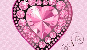 Preview wallpaper heart, diamond, glitter, light