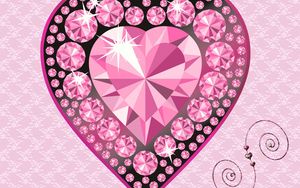 Preview wallpaper heart, diamond, glitter, light