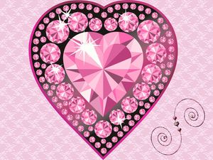 Preview wallpaper heart, diamond, glitter, light