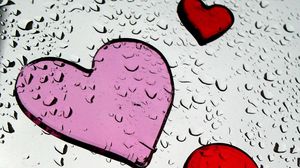 Preview wallpaper heart, drawing, surface, drop, paint