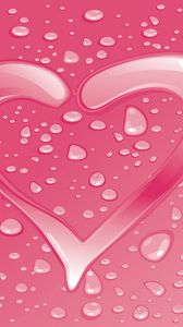 Preview wallpaper heart, drops, water, wilderness, surface