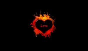 Preview wallpaper heart, flame, fire, shadow