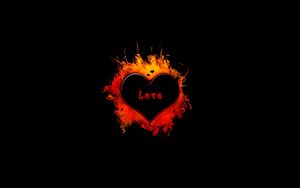 Preview wallpaper heart, flame, fire, shadow