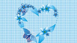 Preview wallpaper heart, form, blue, cells, patterns