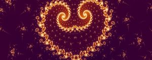 Preview wallpaper heart, fractal, abstraction, swirling, glow