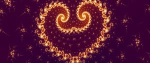 Preview wallpaper heart, fractal, abstraction, swirling, glow