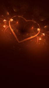 Preview wallpaper heart, glare, fractal, abstraction