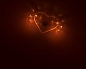 Preview wallpaper heart, glare, fractal, abstraction