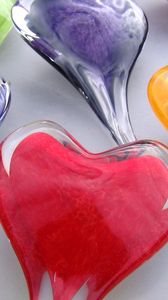 Preview wallpaper heart, glass, multicolored