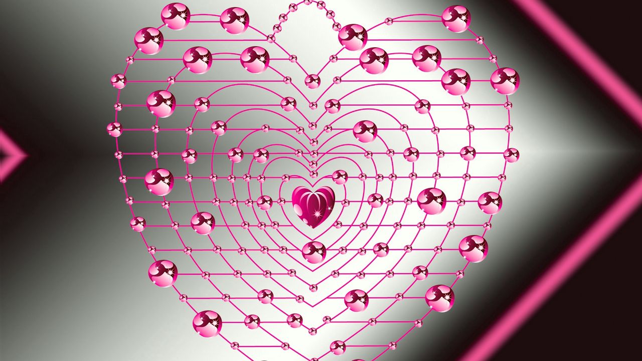 Wallpaper heart, glitter, pink