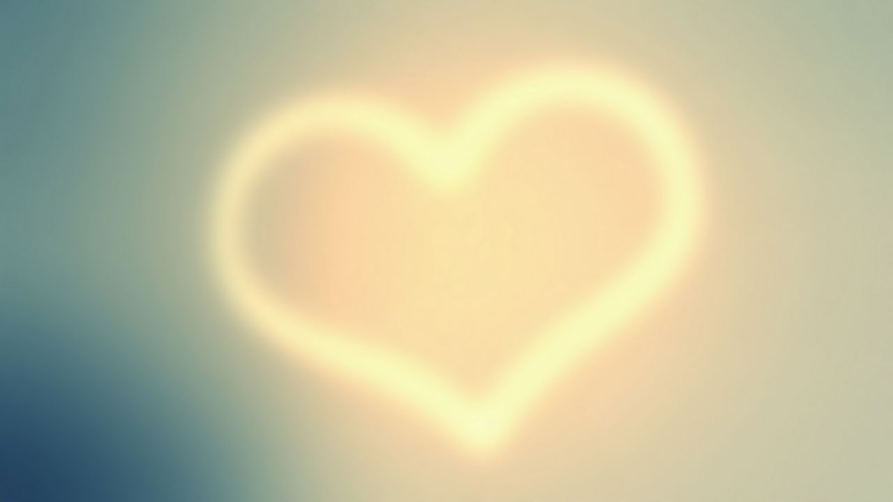 Wallpaper heart, glow, blur
