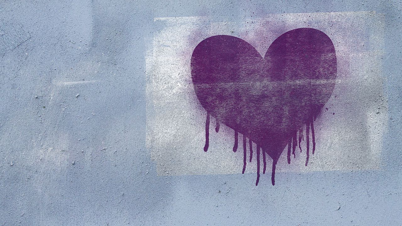 Wallpaper heart, graffiti, wall