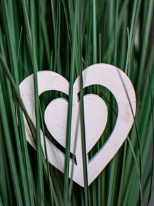 Preview wallpaper heart, grass, love