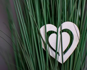 Preview wallpaper heart, grass, love