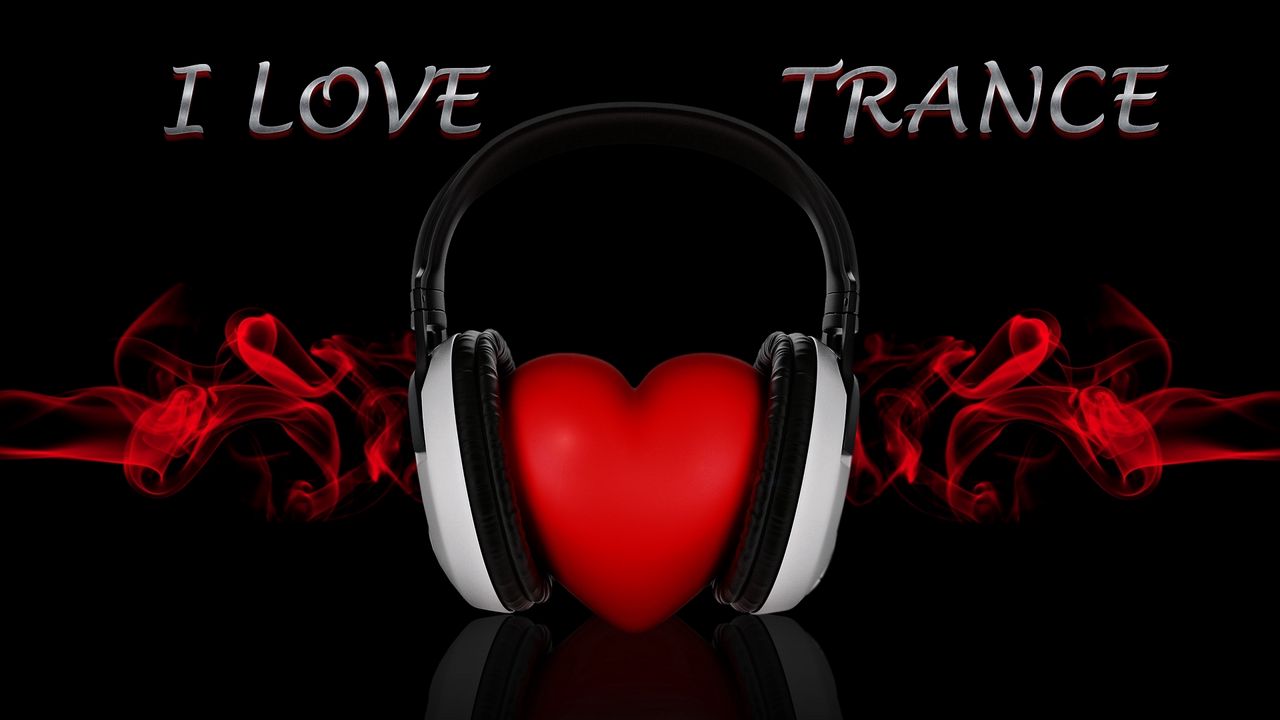 Wallpaper heart, headphones, background