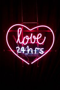Preview wallpaper heart, inscription, neon, love