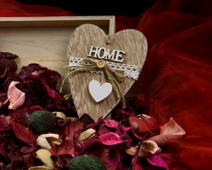 Preview wallpaper heart, letters, petals