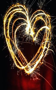 Preview wallpaper heart, light, art, sparks