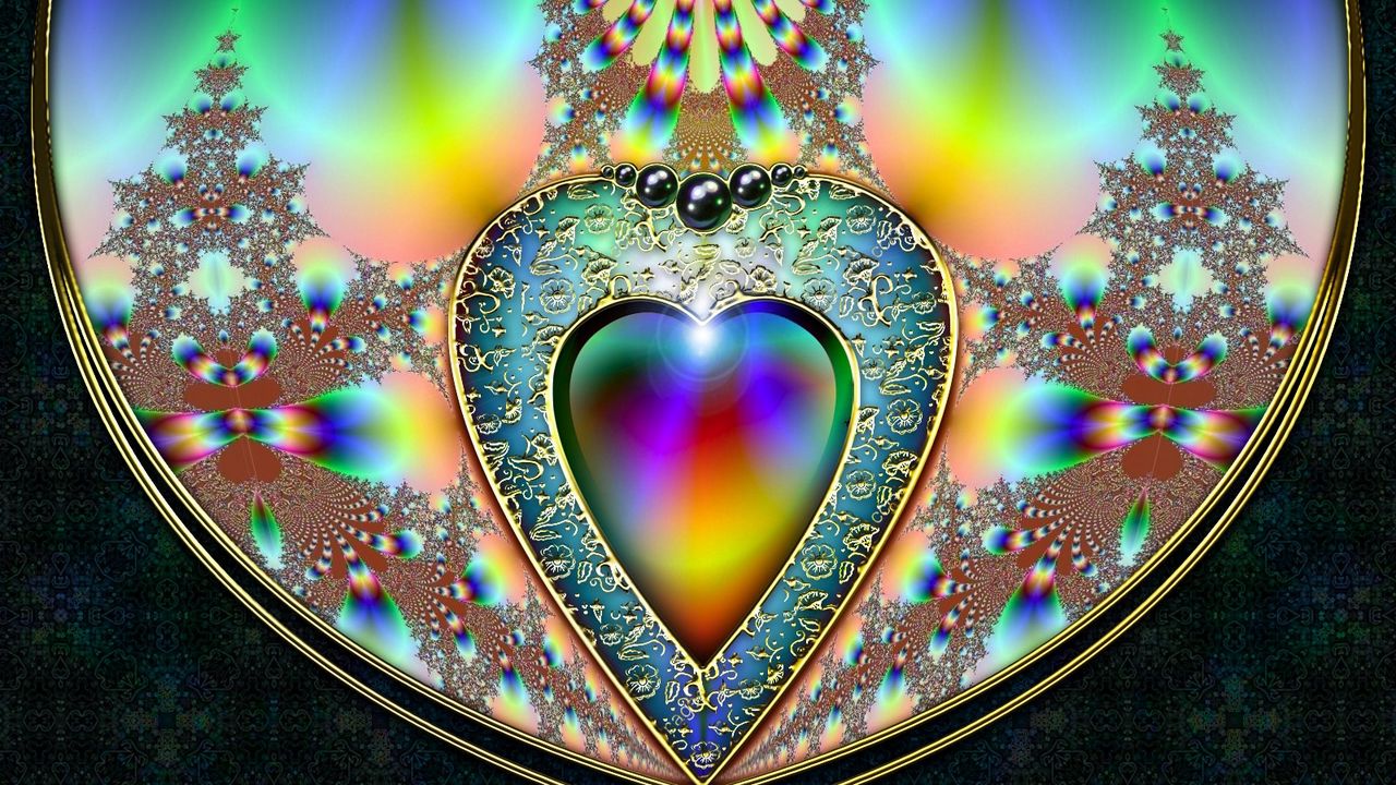 Wallpaper heart, light, bright, colorful