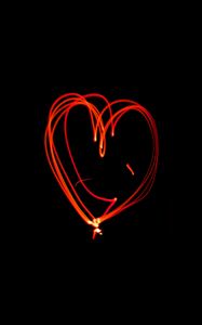 Preview wallpaper heart, light, lines, dark