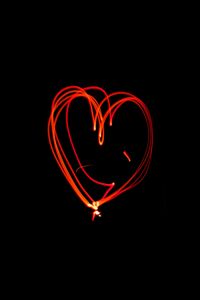 Preview wallpaper heart, light, lines, dark