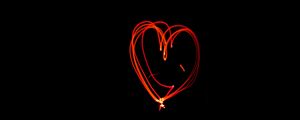 Preview wallpaper heart, light, lines, dark
