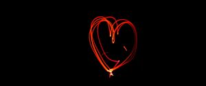 Preview wallpaper heart, light, lines, dark