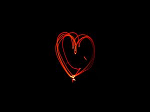 Preview wallpaper heart, light, lines, dark