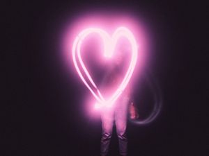 Preview wallpaper heart, light, man