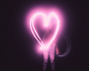 Preview wallpaper heart, light, man